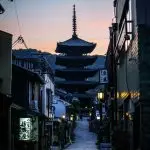 Japan travel cost 2026: Yasaka Pagoda in Kyoto's Higashiyama district, the city now charging up to ¥10,000 per person per night in accommodation tax