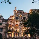 Casa Batlló by Antoni Gaudí at dusk in Barcelona, the best city in the world for architecture lovers in 2026