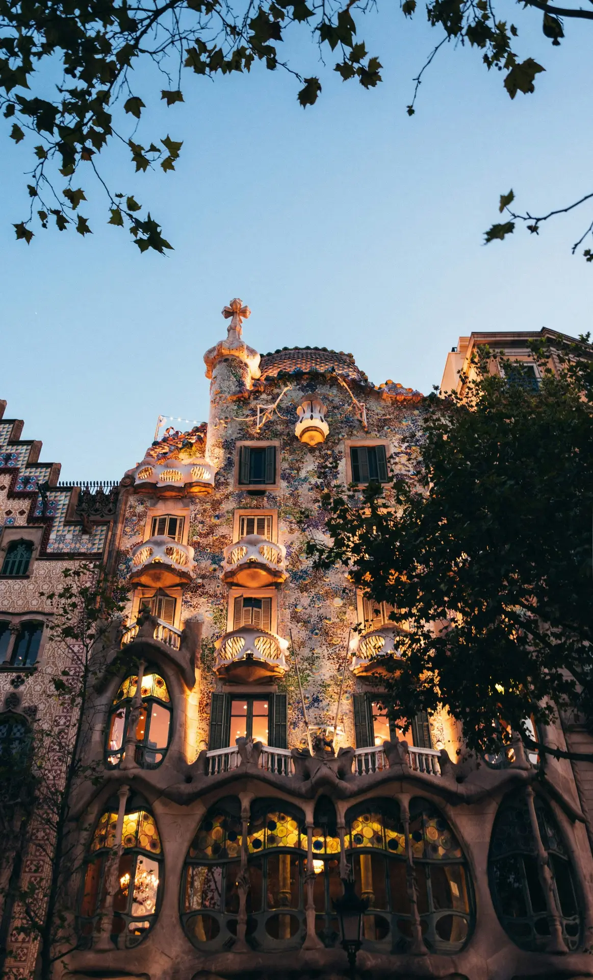 Casa Batlló by Antoni Gaudí at dusk in Barcelona, the best city in the world for architecture lovers in 2026