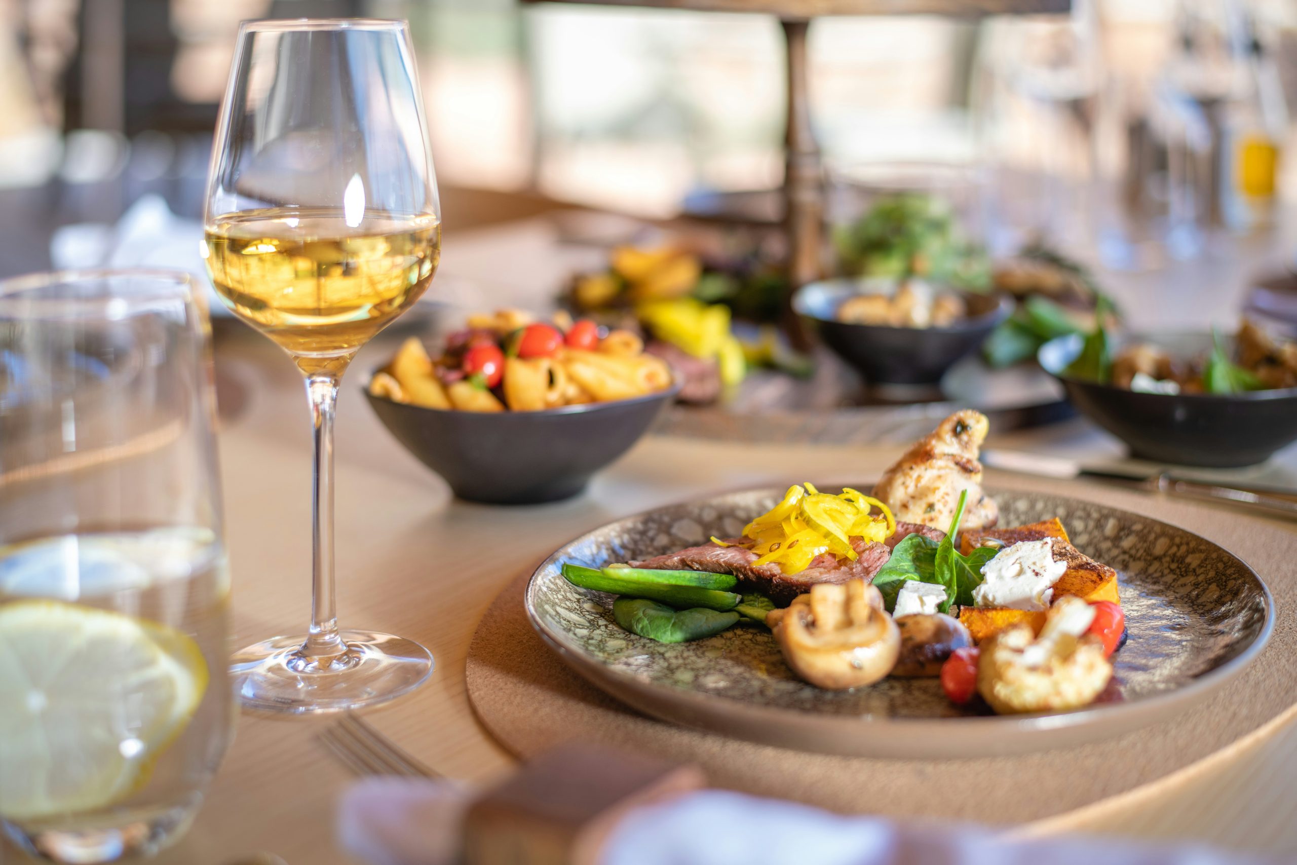 Dinner served at the communal table at Onduli Ridge, Damaraland