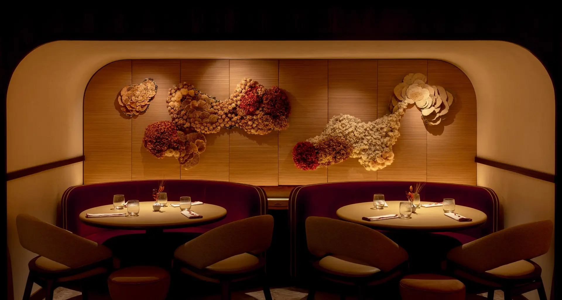 The dining room at Bonheur, Matt Abé's two-Michelin-star restaurant on London's Upper Brook Street, featured in Traveler Magazine's best new restaurants of 2026