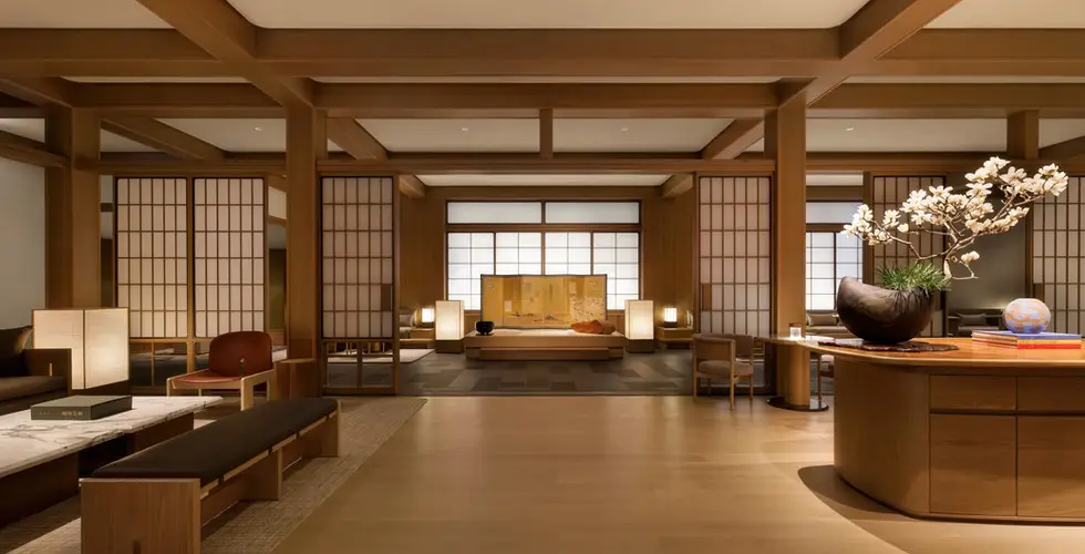 Capella Kyoto Review 2026: Inside Japan's Most Anticipated Luxury Opening 4 The Living Room lounge at Capella Kyoto with shoji screens and traditional reception