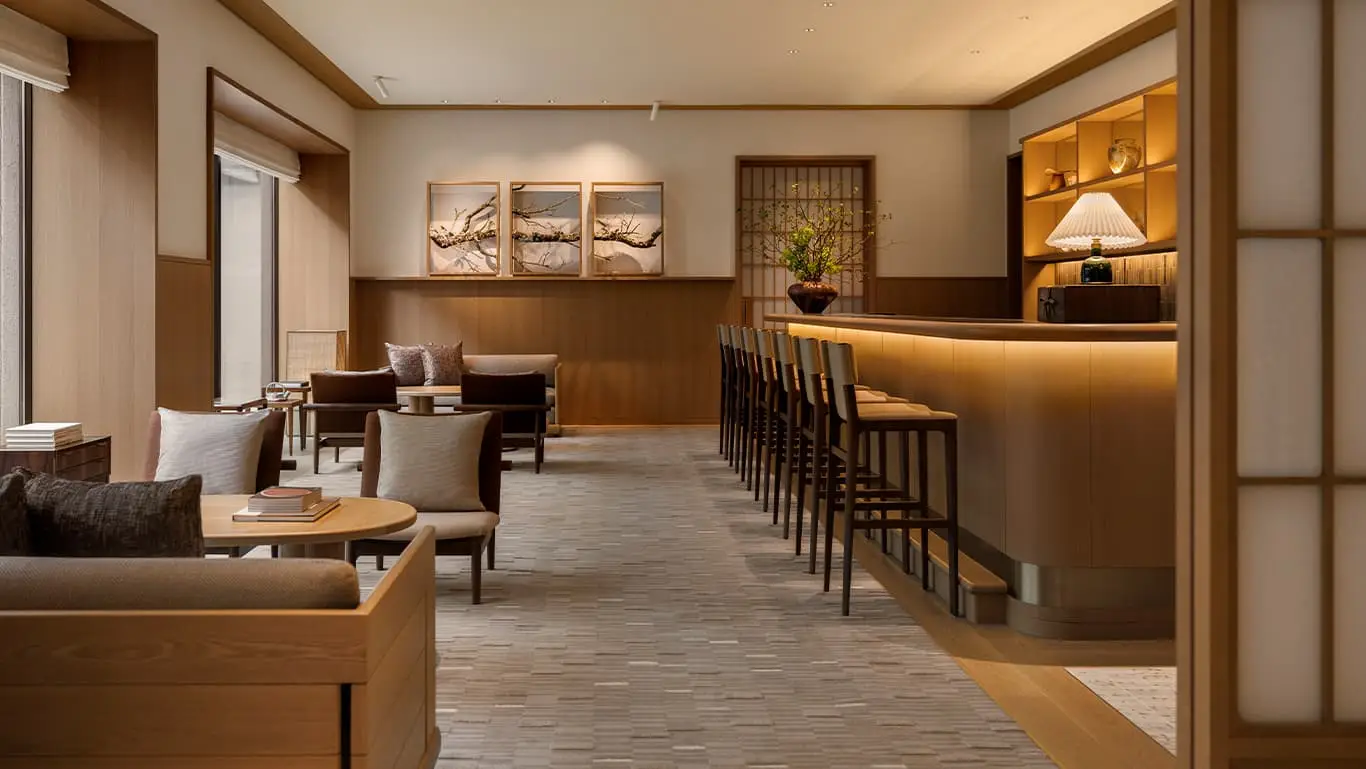 Capella Kyoto Review 2026: Inside Japan's Most Anticipated Luxury Opening 15 Lounge and bar area at Capella Kyoto with Japanese artwork and Personal Assistant service