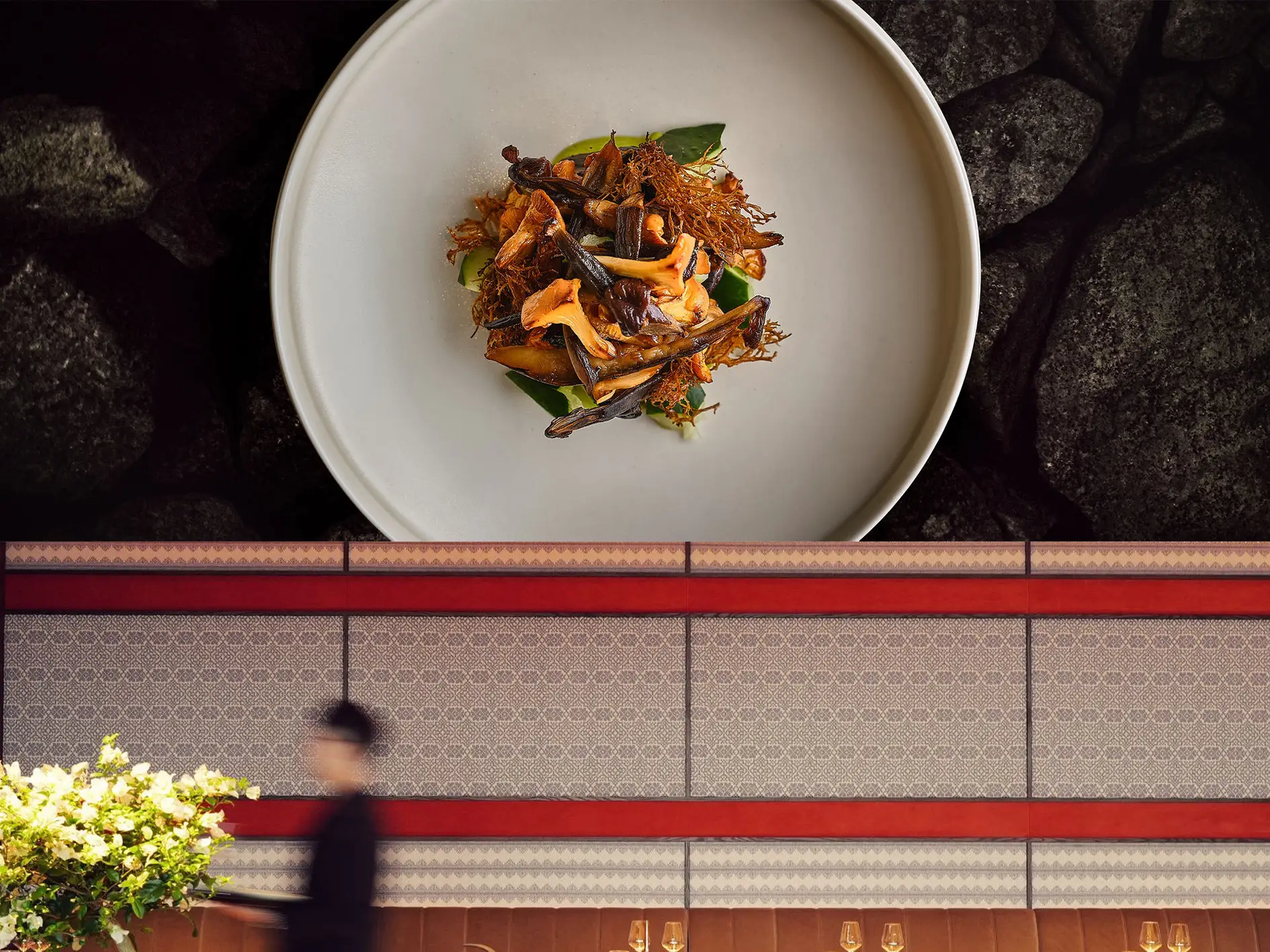 7 Best New Restaurants Worth Flying For in 2026 5 Overhead view of the signature mushroom salad with pickled varieties at Jija by Vicky Lau, Hong Kong