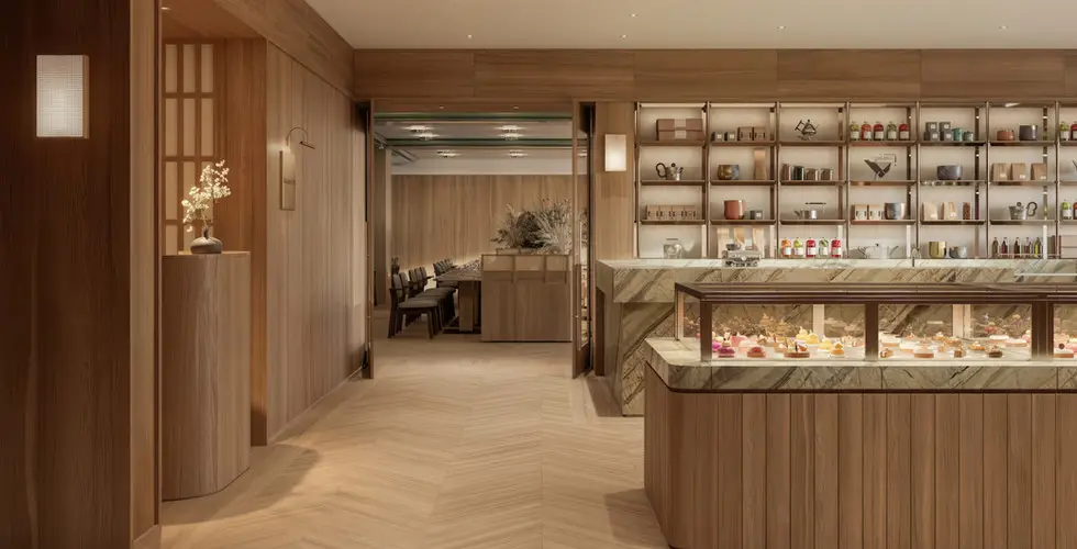 Capella Kyoto Review 2026: Inside Japan's Most Anticipated Luxury Opening 13 SingleThread Entremets patisserie at Capella Kyoto with marble counter and pastry display