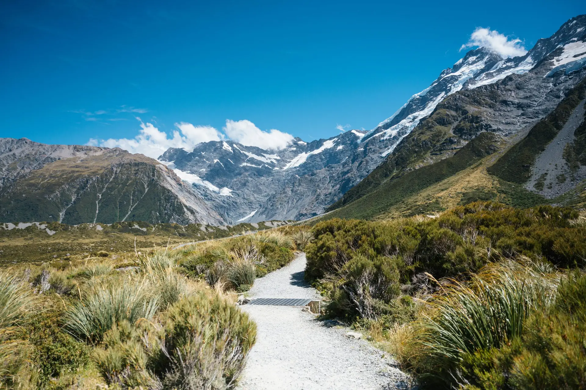 Solo travel destinations 2026: Hooker Valley Track in Aoraki Mount Cook National Park, New Zealand, where solo hikers find some of the world's most accessible alpine trails in a country ranked third on the Global Peace Index
