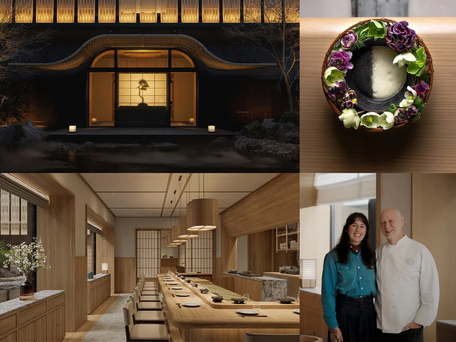 7 Best New Restaurants Worth Flying For in 2026 3 SoNoMa by SingleThread in Kyoto: ochaya-style facade, signature dish, chef's counter, and chef-owners Kyle and Katina Connaughton.
