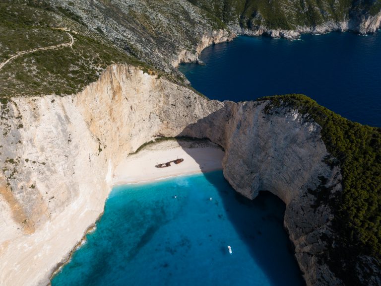 Navagio Beach shipwreck from above, Zakynthos
