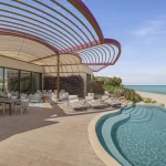 Full sea view villa terrace with private pool at Raffles The Red Sea, Shura Island